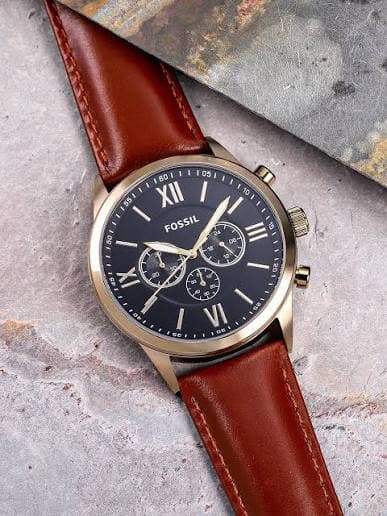 Reloj de Cuero Café Cronógrafo Flynn FOSSIL